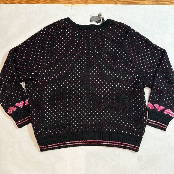 Torrid Cardigan Drop Shoulder V-Neck Button Front Sweater 3X NWT New black pink - Picture 6 of 7